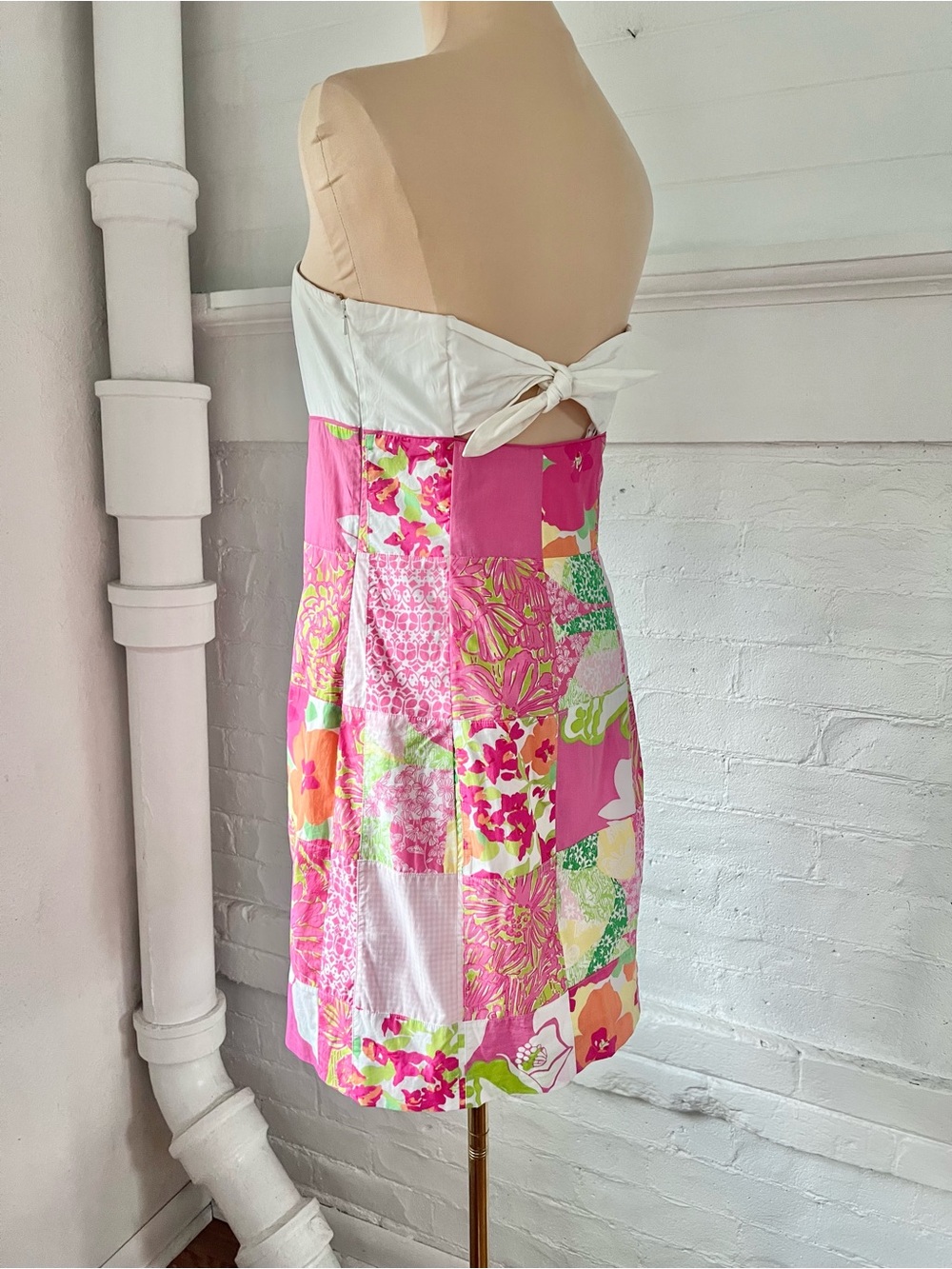 Lilly Pulitzer Franco Patchwork Strapless Dress 2000’s Preppy Mini Size 6 - Picture 6 of 14
